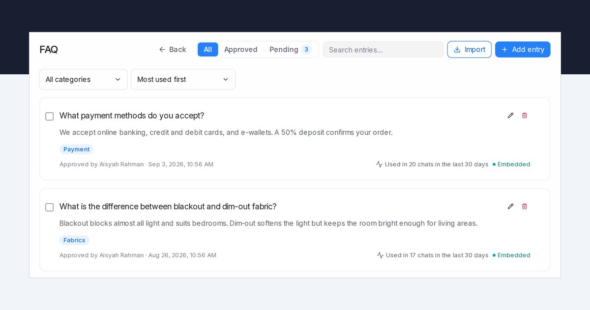 查看你的 AI 智能体真正用到了哪些 FAQ