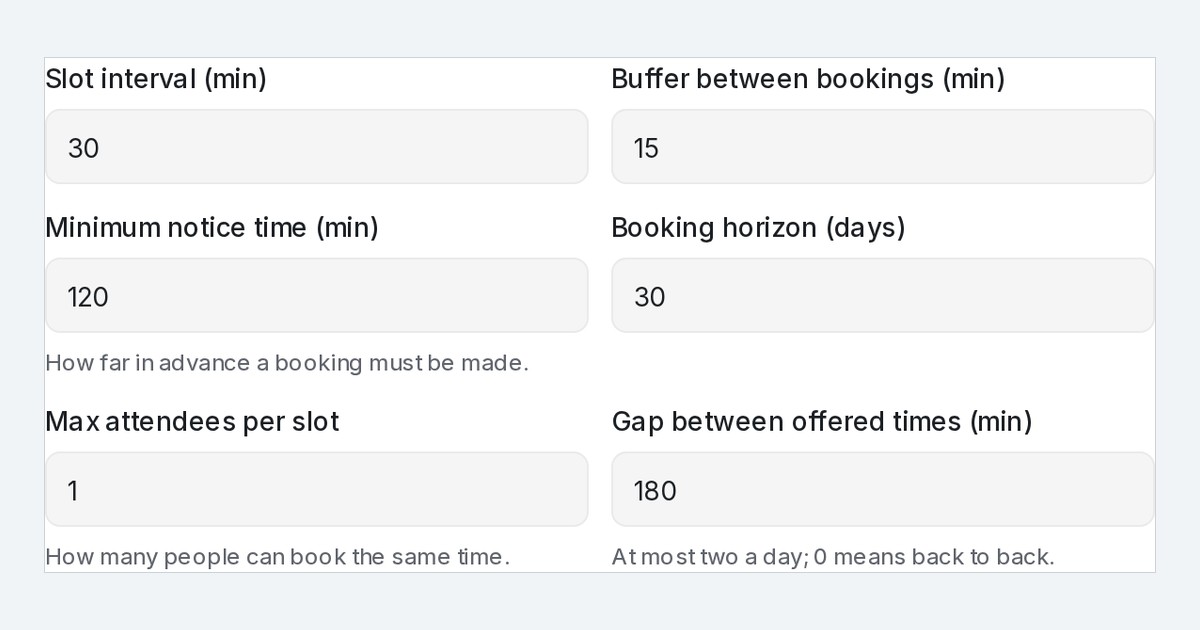 Offer appointment times that are spread out, not back to back